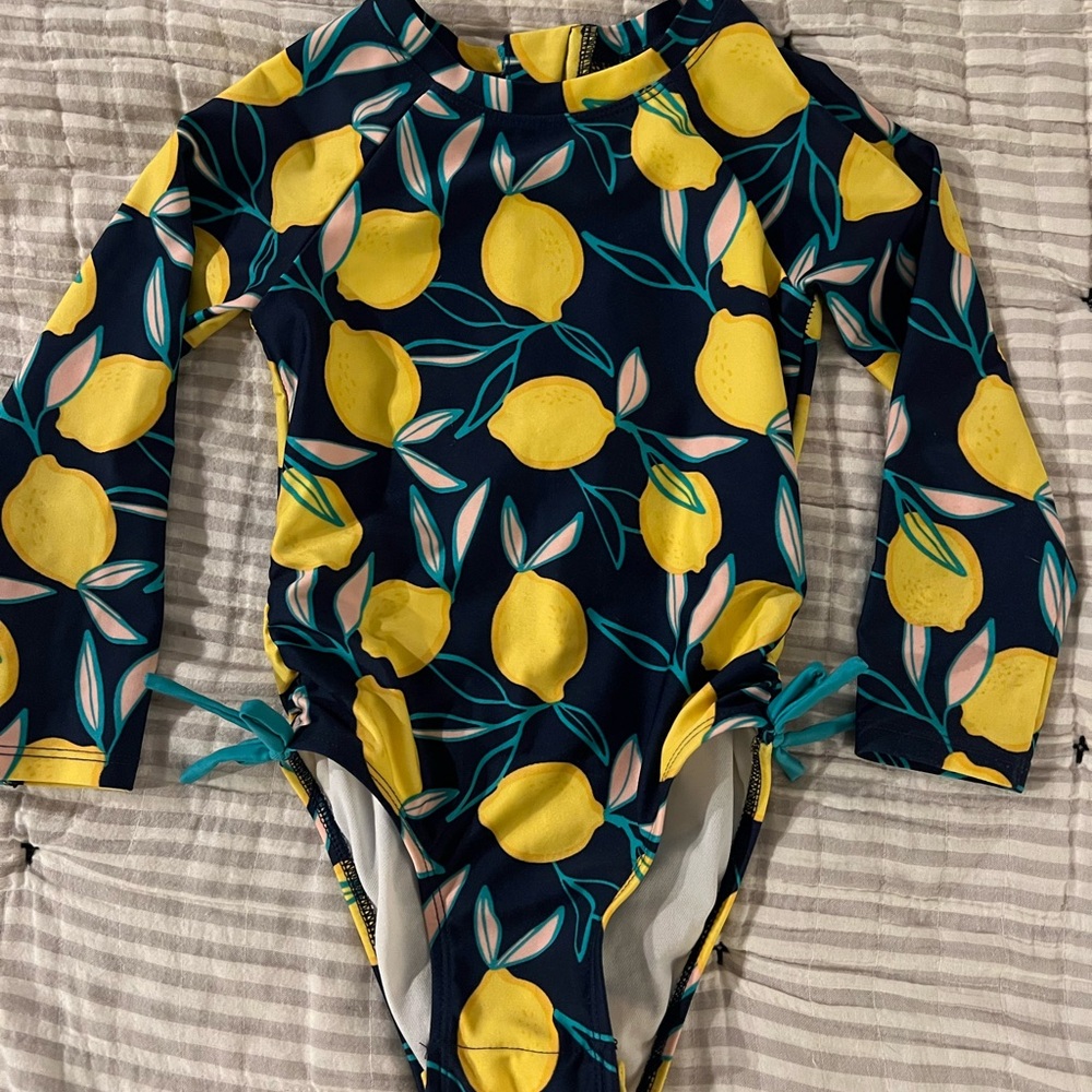 Cat & Jack Lemon Print Navy Rashguard